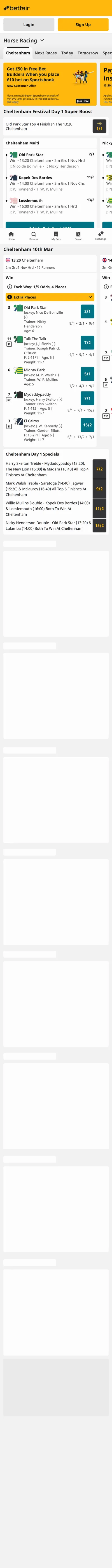 Betfair — Racing (Logged Out)