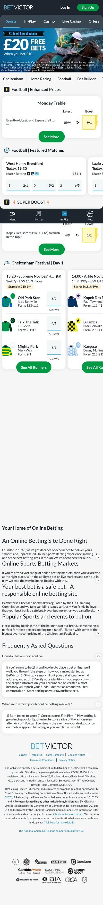 BetVictor — Homepage (2026-03-09)