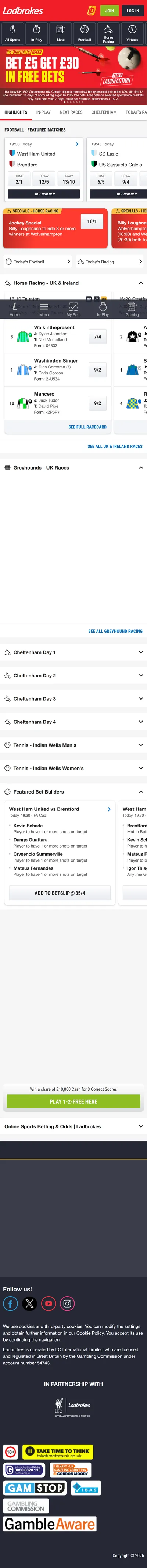 Ladbrokes — Homepage (2026-03-09)