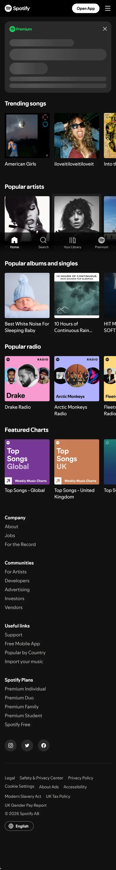 Spotify — Homepage (2026-03-09)