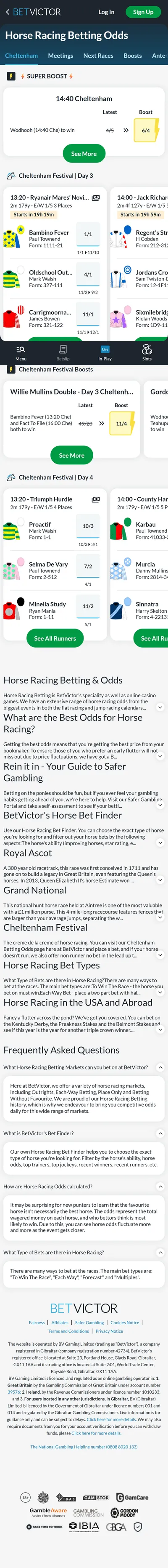 BetVictor — Racing (Logged Out)