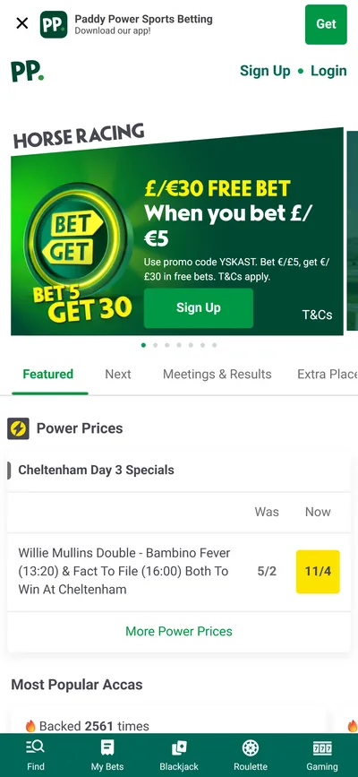 Paddy Power — Racing (Logged Out)