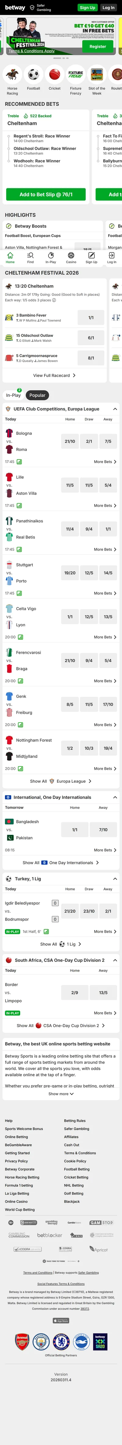 Betway — Football (Logged Out)