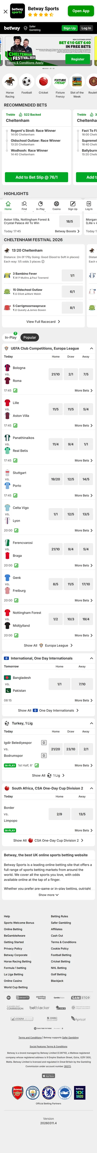 Betway — Racing (Logged Out)