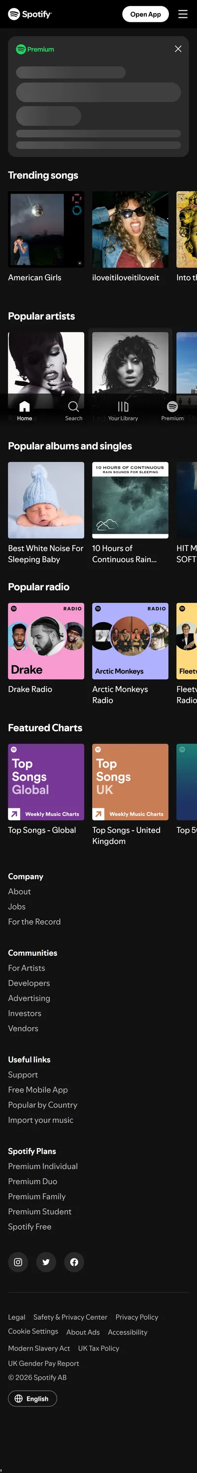 Spotify — Homepage (2026-03-12)