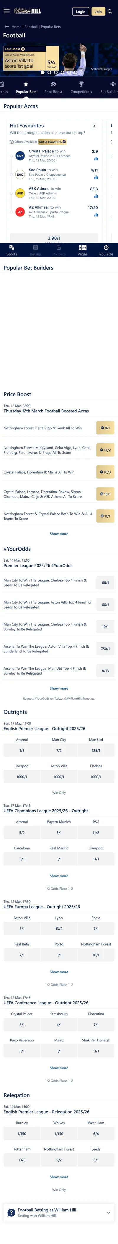 William Hill — Football (Logged Out)