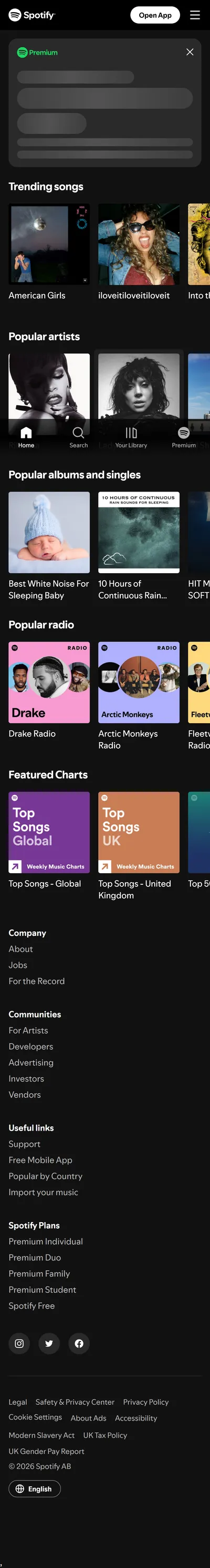 Spotify — Homepage (2026-03-13)