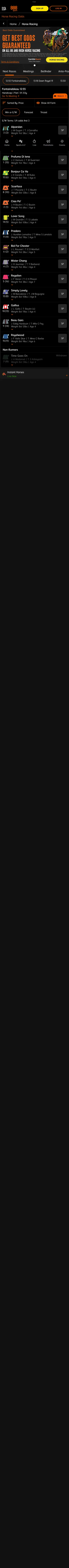 888sport — Racing (Logged Out)