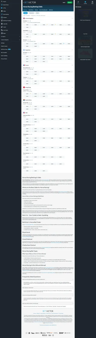 BetVictor — Racing (Logged Out)