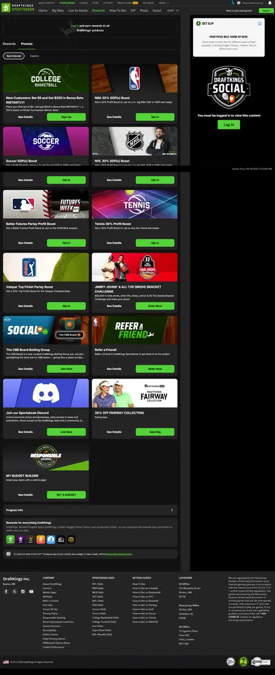 DraftKings — Homepage (Logged Out)