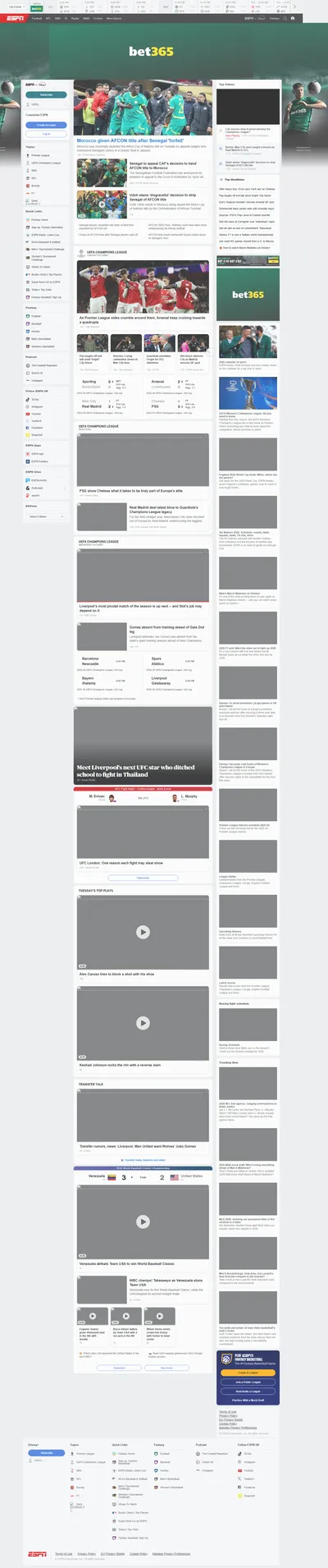 ESPN — Homepage (Logged Out)