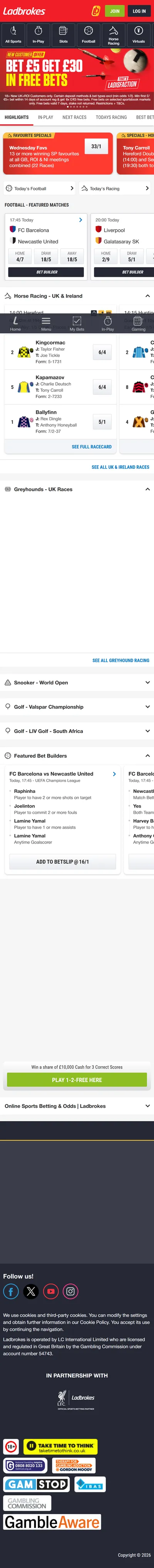 Ladbrokes — Football (Logged Out)