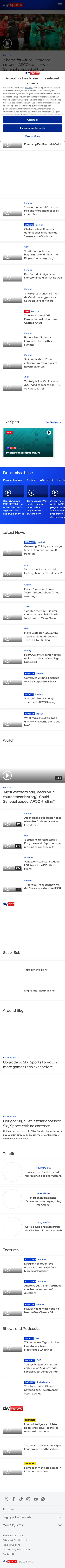 Sky Sports Homepage