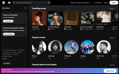 Spotify — Homepage (Logged Out)