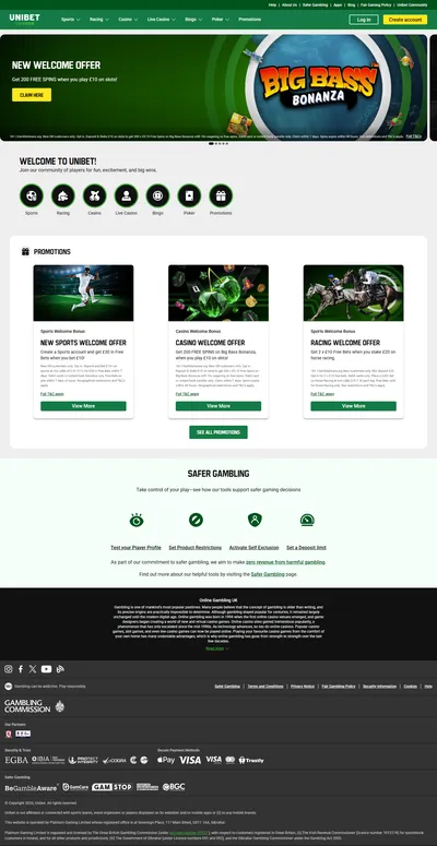 Unibet — Homepage (Logged Out)
