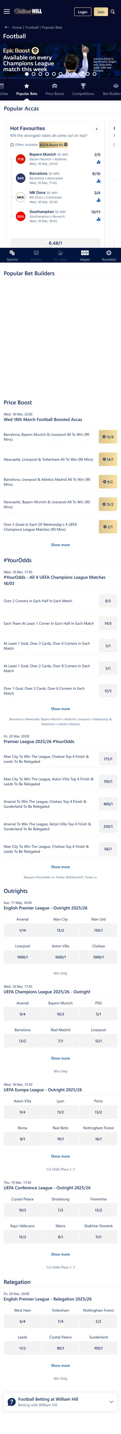 William Hill — Football (Logged Out)