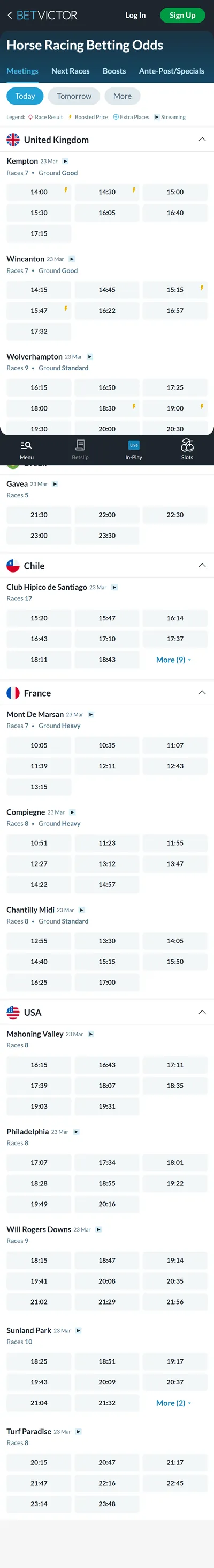 BetVictor — Racing (Logged Out)
