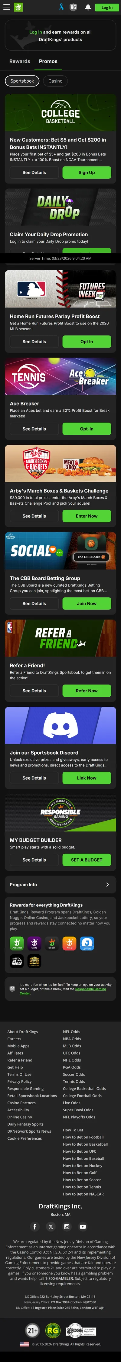 DraftKings — Homepage (2026-03-23)