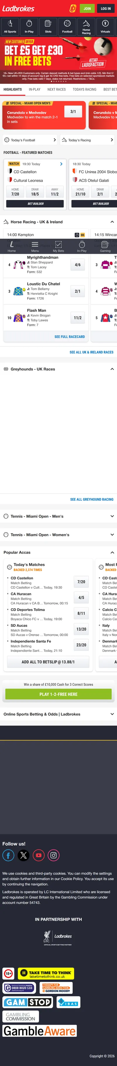 Ladbrokes — Football (Logged Out)