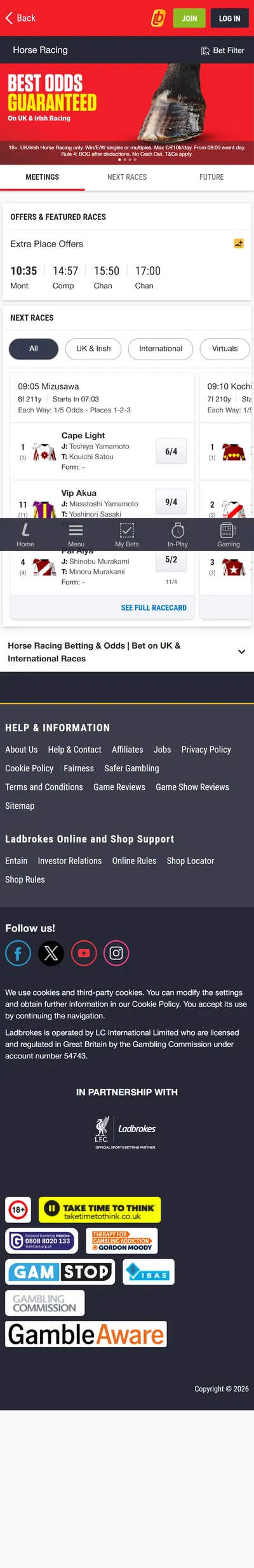 Ladbrokes — Racing (Logged Out)