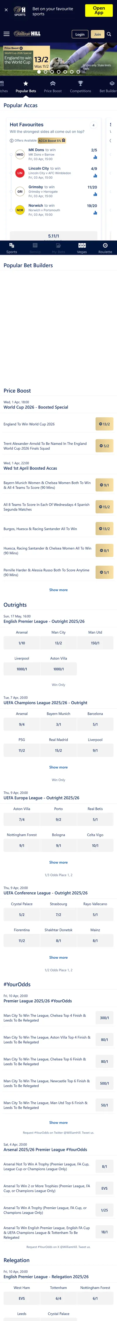 William Hill — Football (Logged Out)