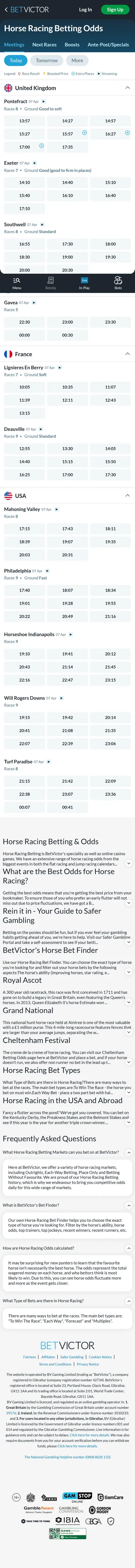 BetVictor — Racing (Logged Out)