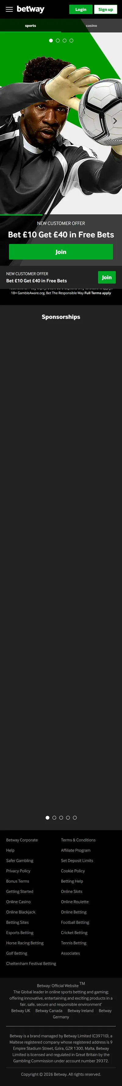Betway — Homepage