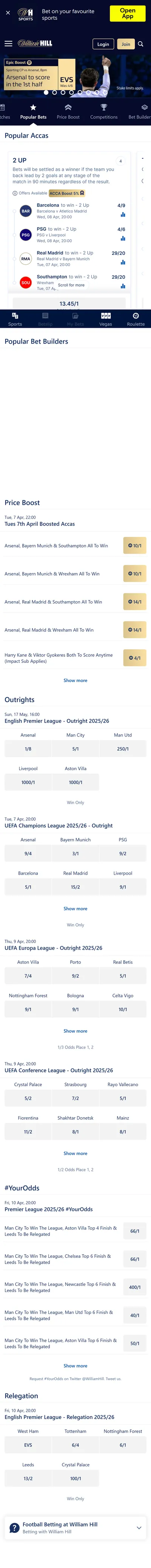 William Hill — Football (Logged Out)